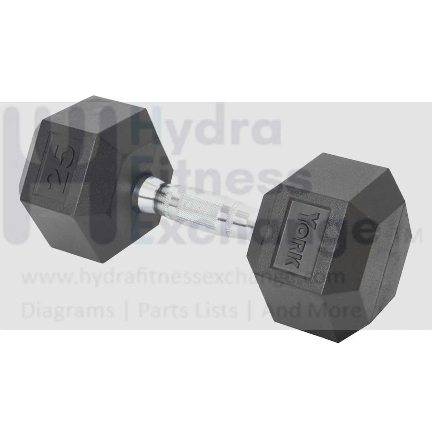 York Barbell Hex Dumbbell Set 25LB Rubber Coated Fixed Weight Dumbbells with Chrome Ergonomic Handle Odorless & Durable for Home Gym Women’s Strength Training Full Body Workouts - Pack of 1