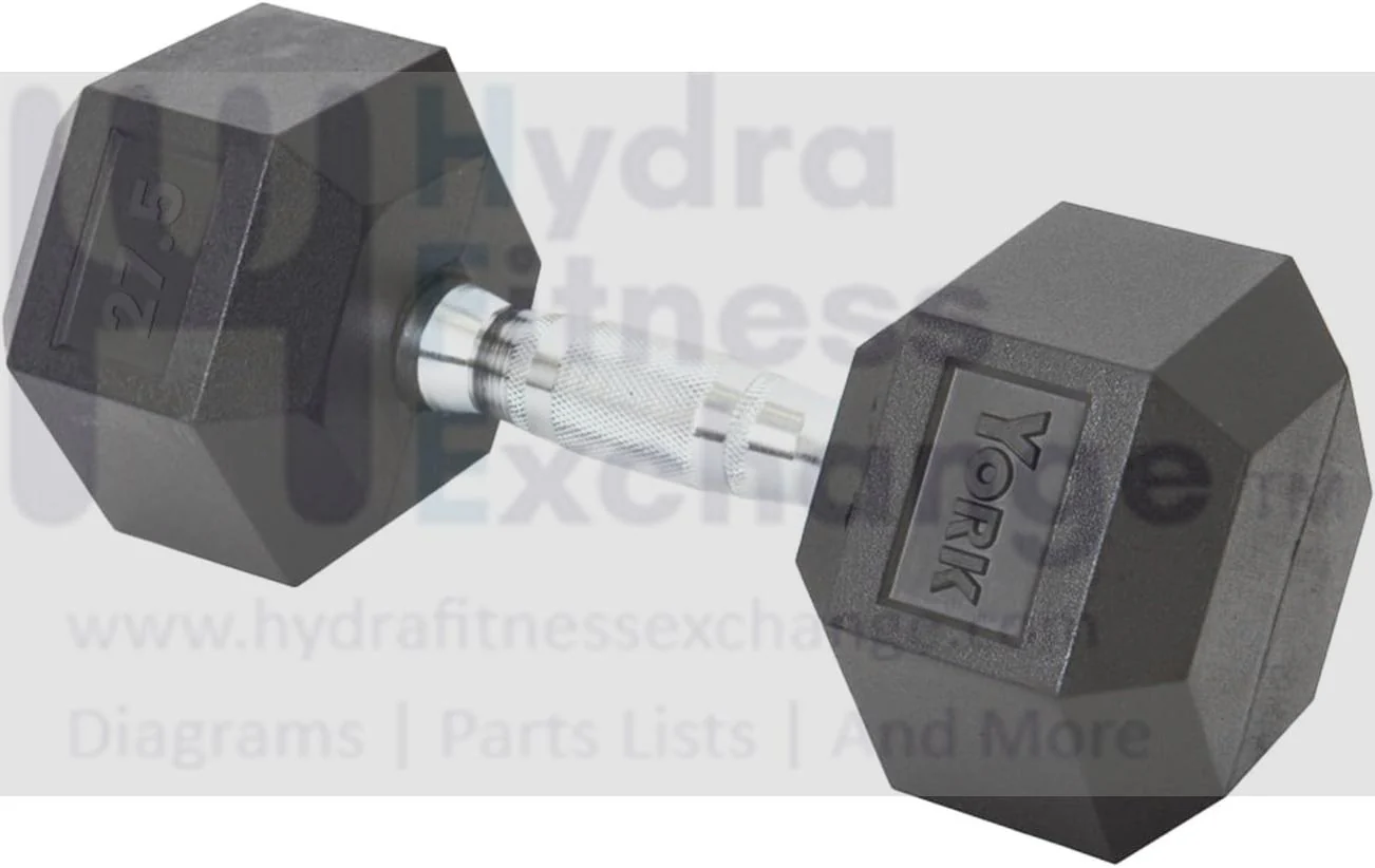 York Barbell Hex Dumbbell Set 27.5LB Rubber Coated Fixed Weight Dumbbells with Chrome Ergonomic Handle Odorless & Durable for Home Gym Women’s Strength Training Full Body Workouts - Pack of 1