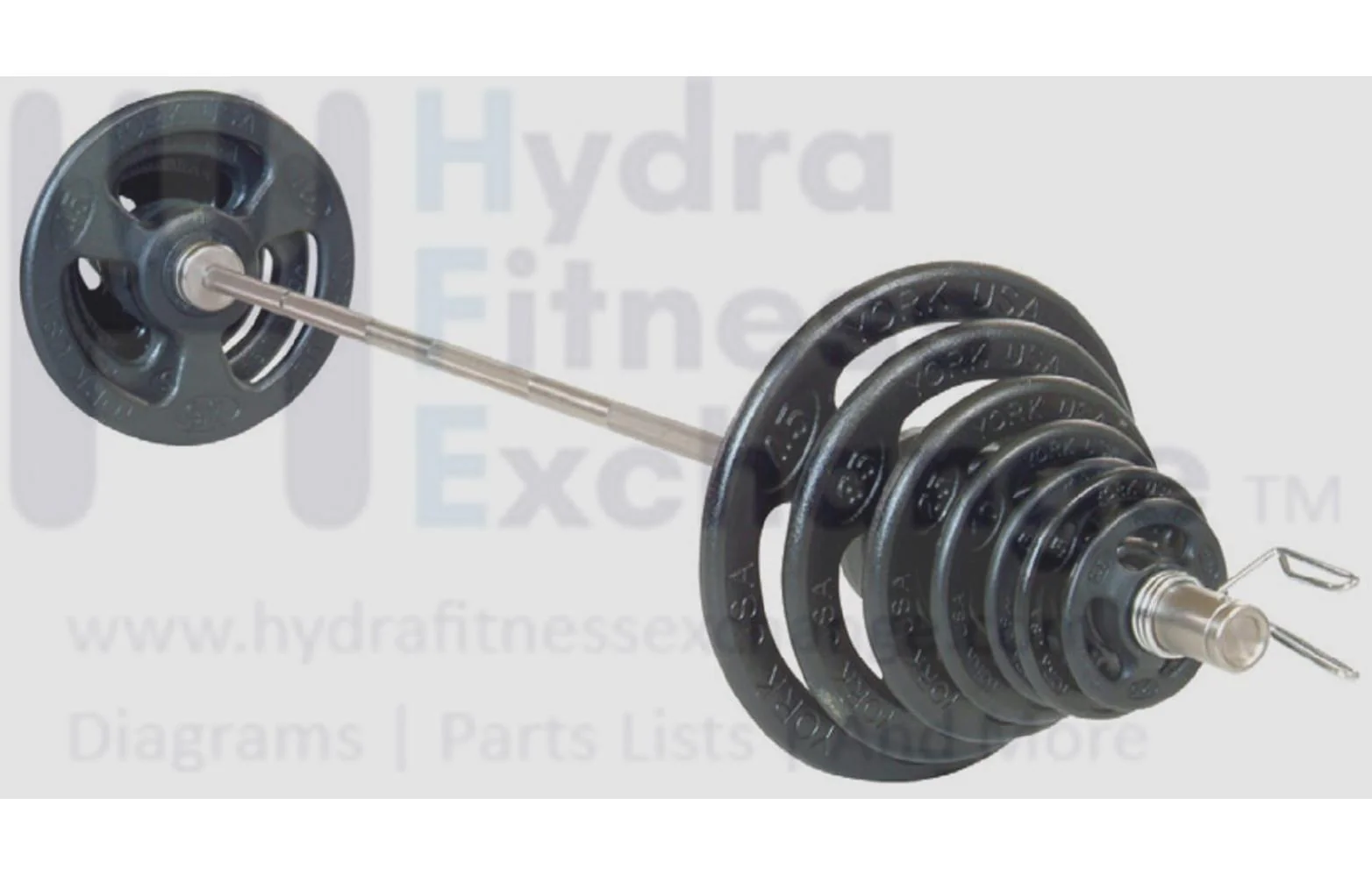 York Barbell ISO-Grip Steel Olympic Plate Set with 7' Barbell & Spring Collars – Anti-Pinch 3-Grip Design, Steel Composite Coating, 1000lb Capacity, Ideal for Home, School, and Commercial Gym - Image 2