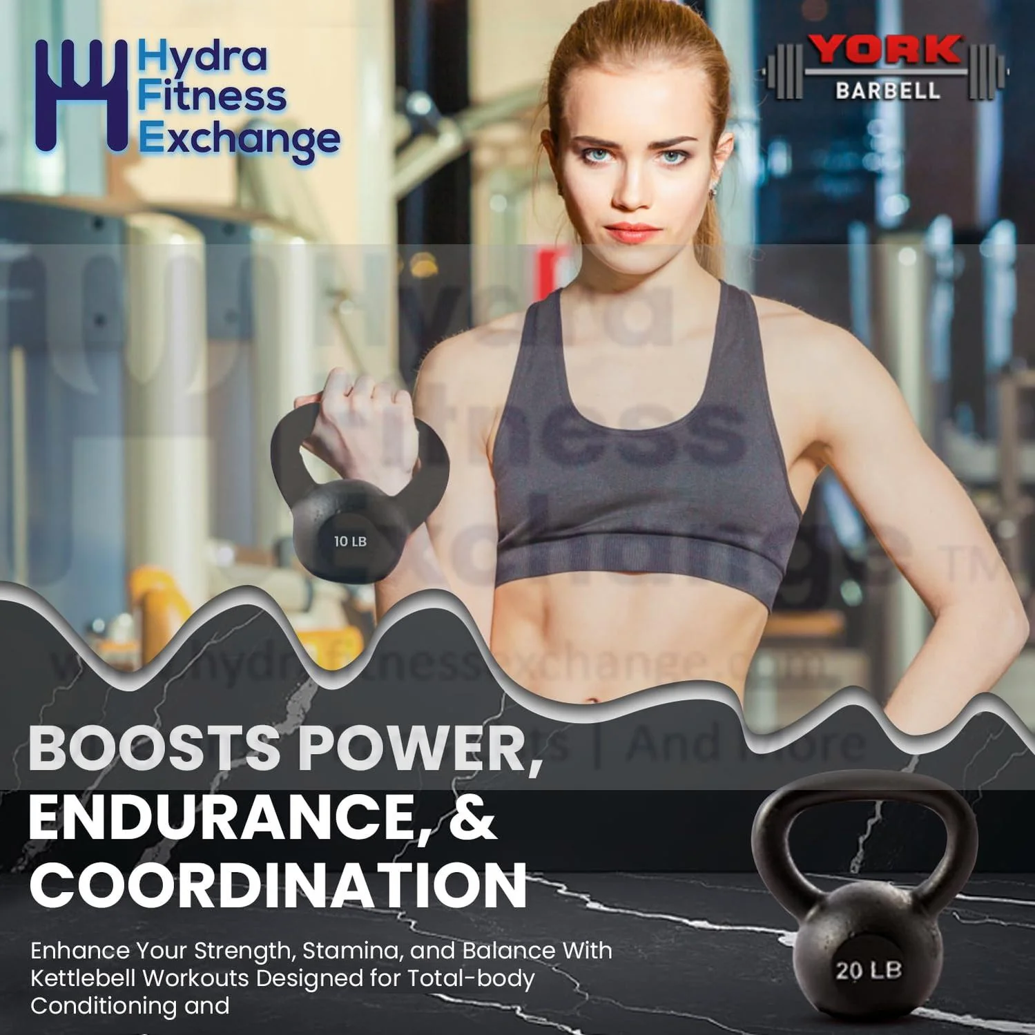 York Barbell Kettlebell Weights – 15 LB Cast Iron Kettlebells with Matte Black Finish – Full Body Strength Training & CrossFit Conditioning – Ideal for Russian Swings, Squats, Presses & More - Image 6