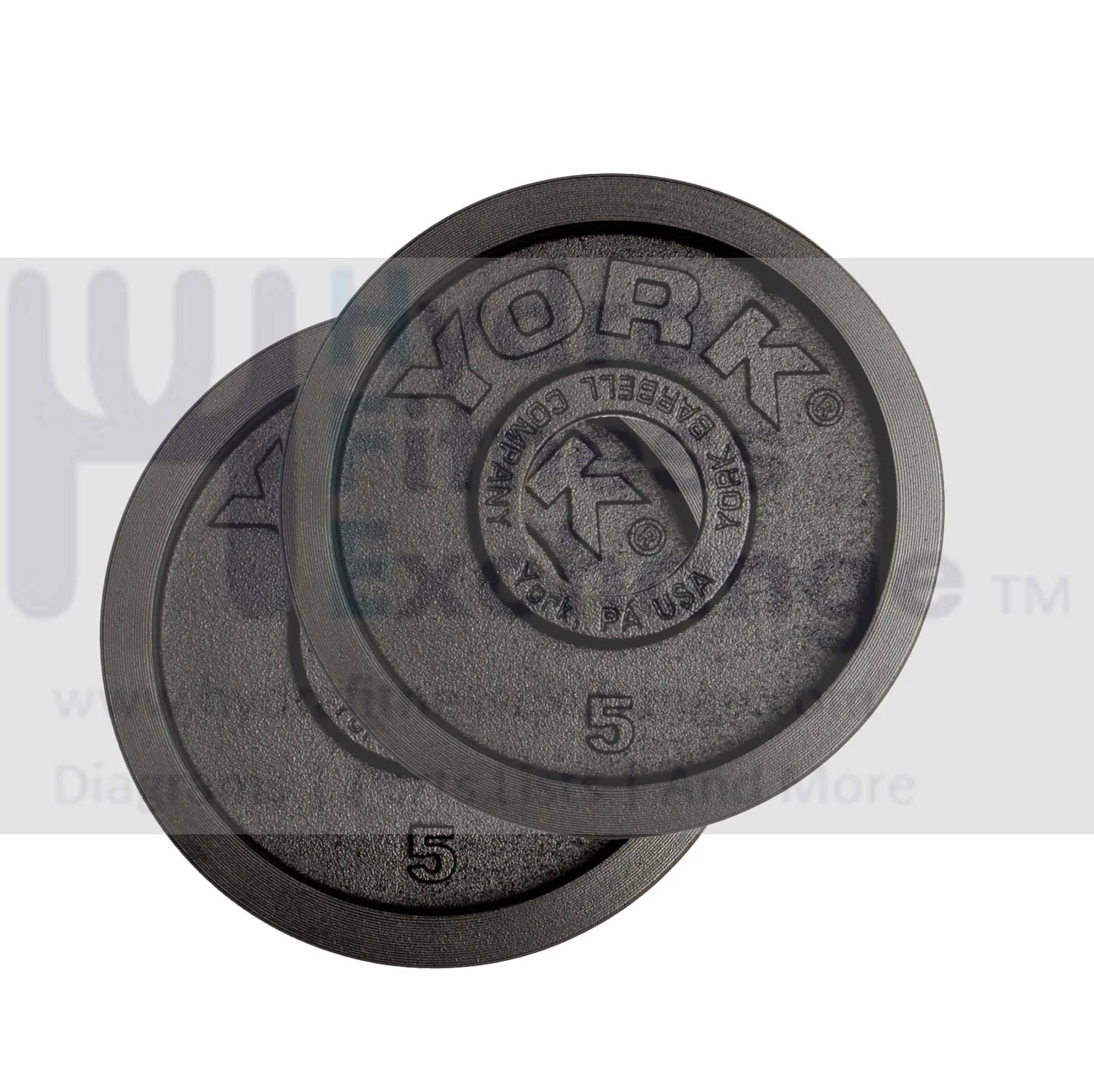 York Barbell Legacy 2-Inch Cast Iron Olympic Weight Plate Set – Precision Milled, +/-2% Tolerance – 5lb Pair – Fits Standard Olympic Bars – Smooth Back & Edge