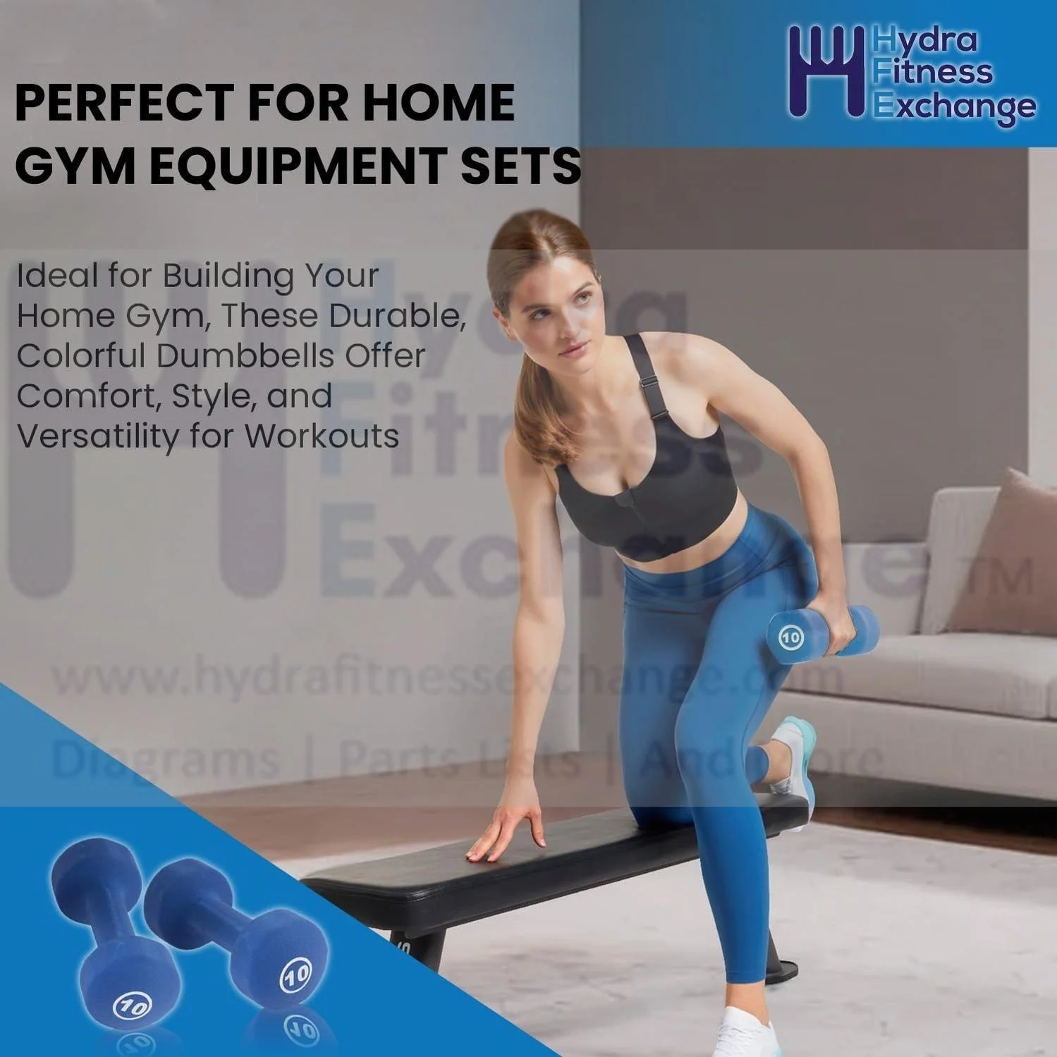 York Barbell Neoprene Coated Fitbell Dumbbell 10LB Pack 2 Dumbbell Set Women&Men - Image 6