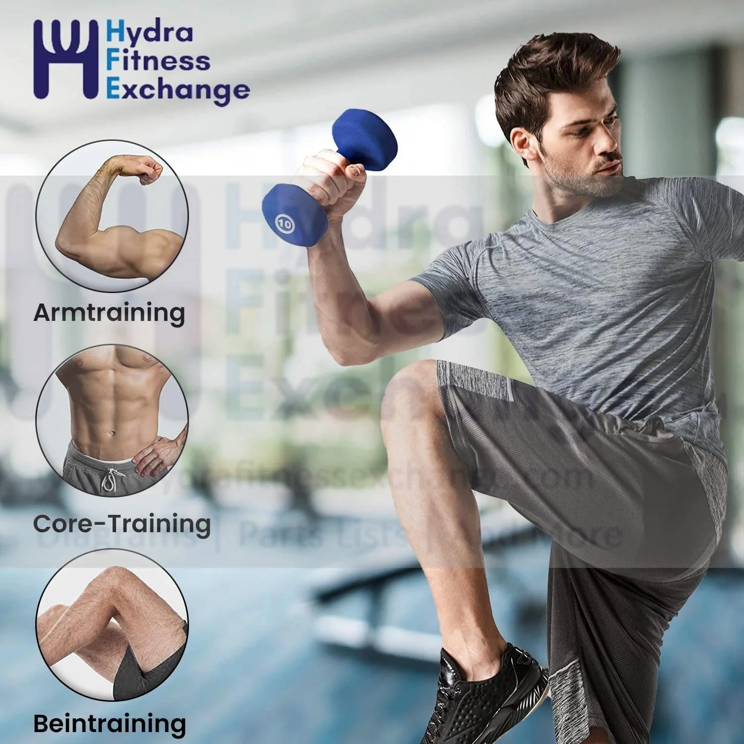 York Barbell Neoprene Coated Fitbell Dumbbell 10LB Pack 4 Dumbbell Set Women&Men - Image 4