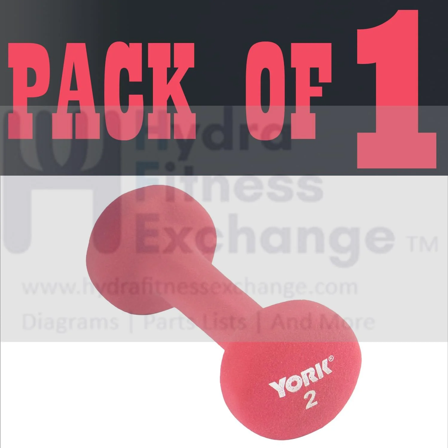 York Barbell Neoprene Coated Fitbell Dumbbell (2LB Pack of 1) | Dumbbell Set for Women & Men Durable Anti-Roll Anti-Slip, Color Red | Ideal for Arm Rows Squats Chest Presses Bicep Curls - Image 2