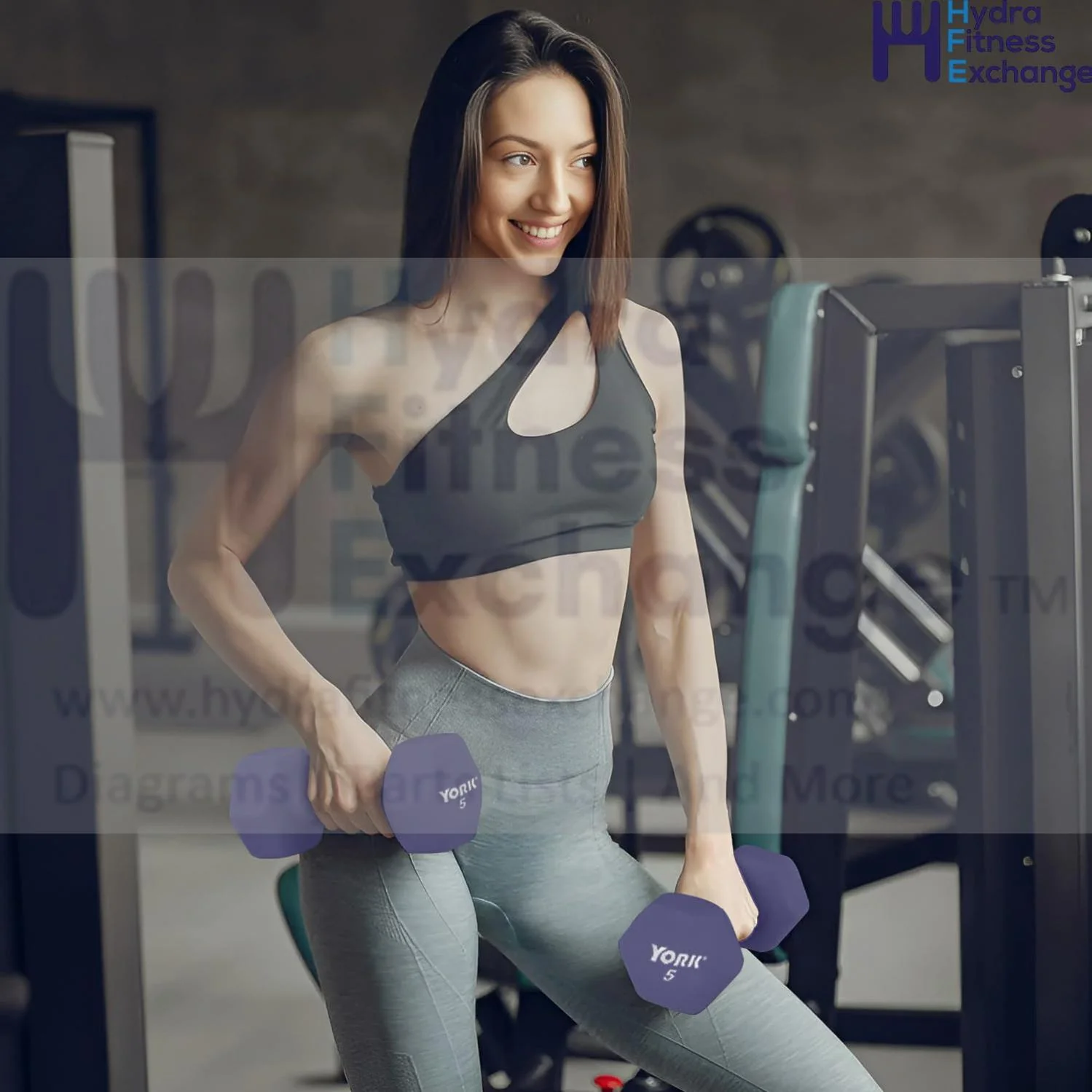 York Barbell Neoprene Coated Fitbell Dumbbell (5LB Pack of 4) | Dumbbell Set for Women & Men Durable Anti-Roll Anti-Slip, Color Purple | Ideal for Arm Rows Squats Chest Presses Bicep Curls - Image 3