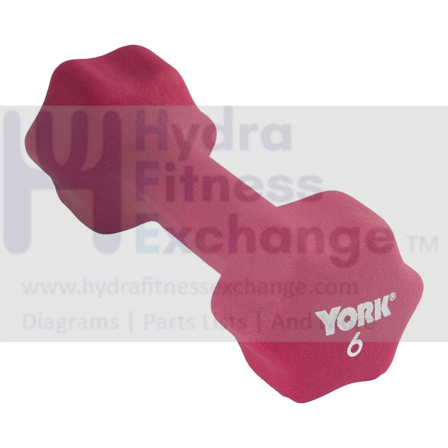York Barbell Neoprene Coated Fitbell Dumbbell (6LB Pack of 1) | Dumbbell Set for Women & Men Durable Anti-Roll Anti-Slip, Color Magenta | Ideal for Arm Rows Squats Chest Presses Bicep Curls