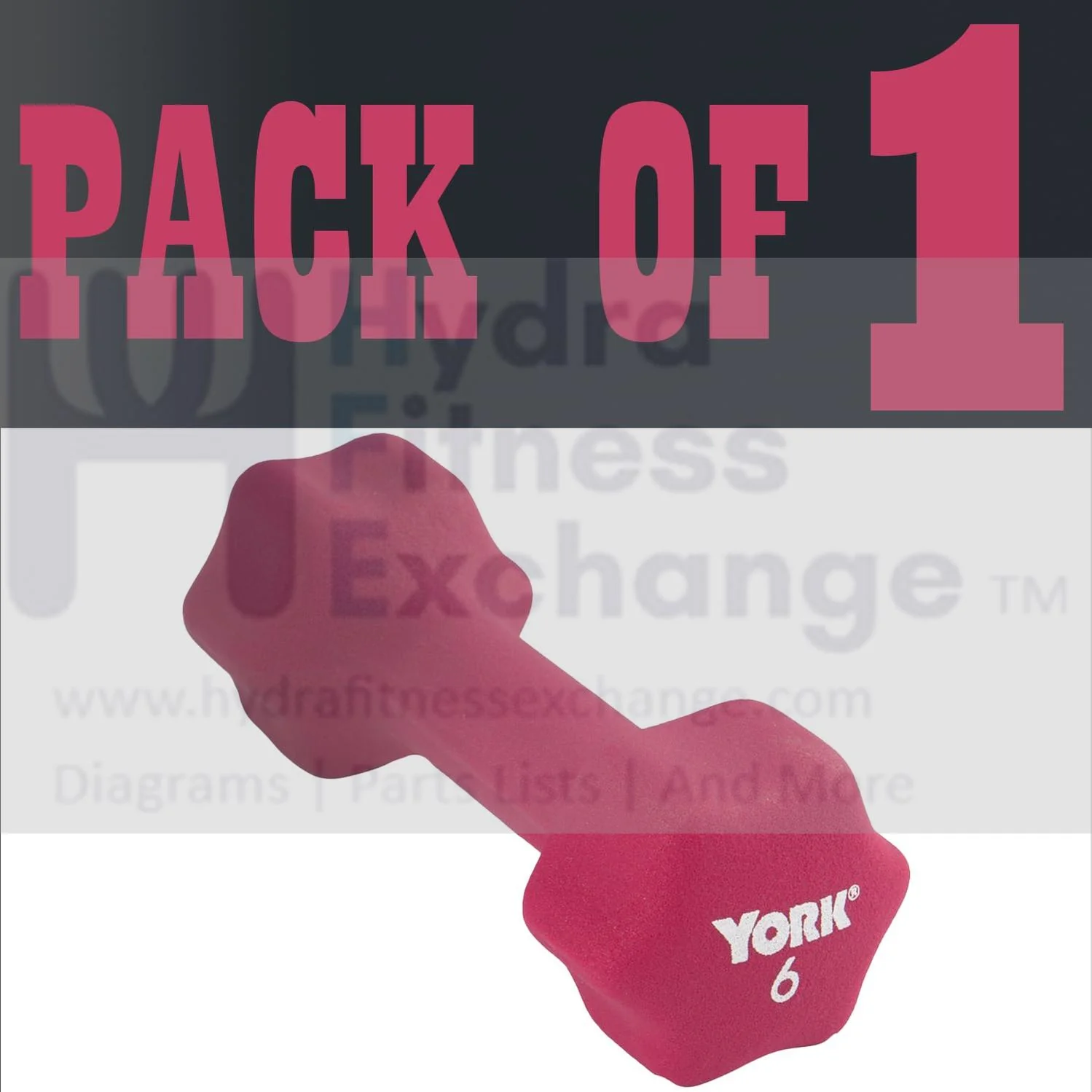 York Barbell Neoprene Coated Fitbell Dumbbell (6LB Pack of 1) | Dumbbell Set for Women & Men Durable Anti-Roll Anti-Slip, Color Magenta | Ideal for Arm Rows Squats Chest Presses Bicep Curls - Image 2
