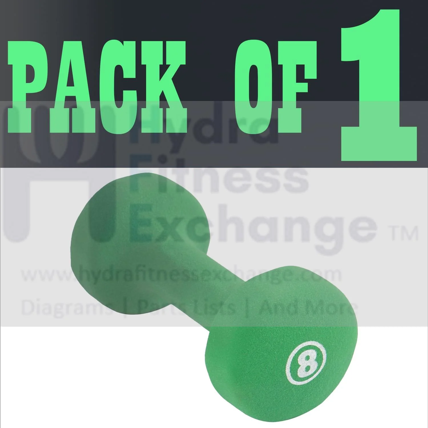 York Barbell Neoprene Coated Fitbell Dumbbell (8LB Pack of 1) | Dumbbell Set for Women & Men Durable Anti-Roll Anti-Slip, Color Green | Ideal for Arm Rows Squats Chest Presses Bicep Curls - Image 2