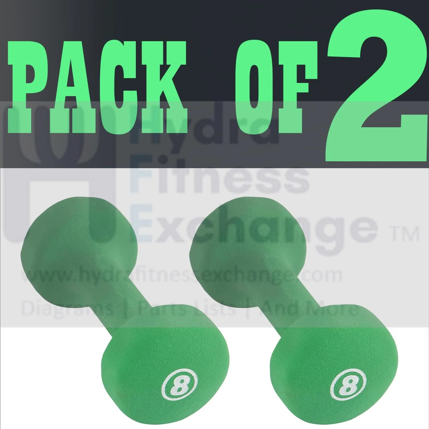 York Barbell Neoprene Coated Fitbell Dumbbell (8LB Pack of 2) | Dumbbell Set for Women & Men Durable Anti-Roll Anti-Slip, Color Green | Ideal for Arm Rows Squats Chest Presses Bicep Curls - Image 2