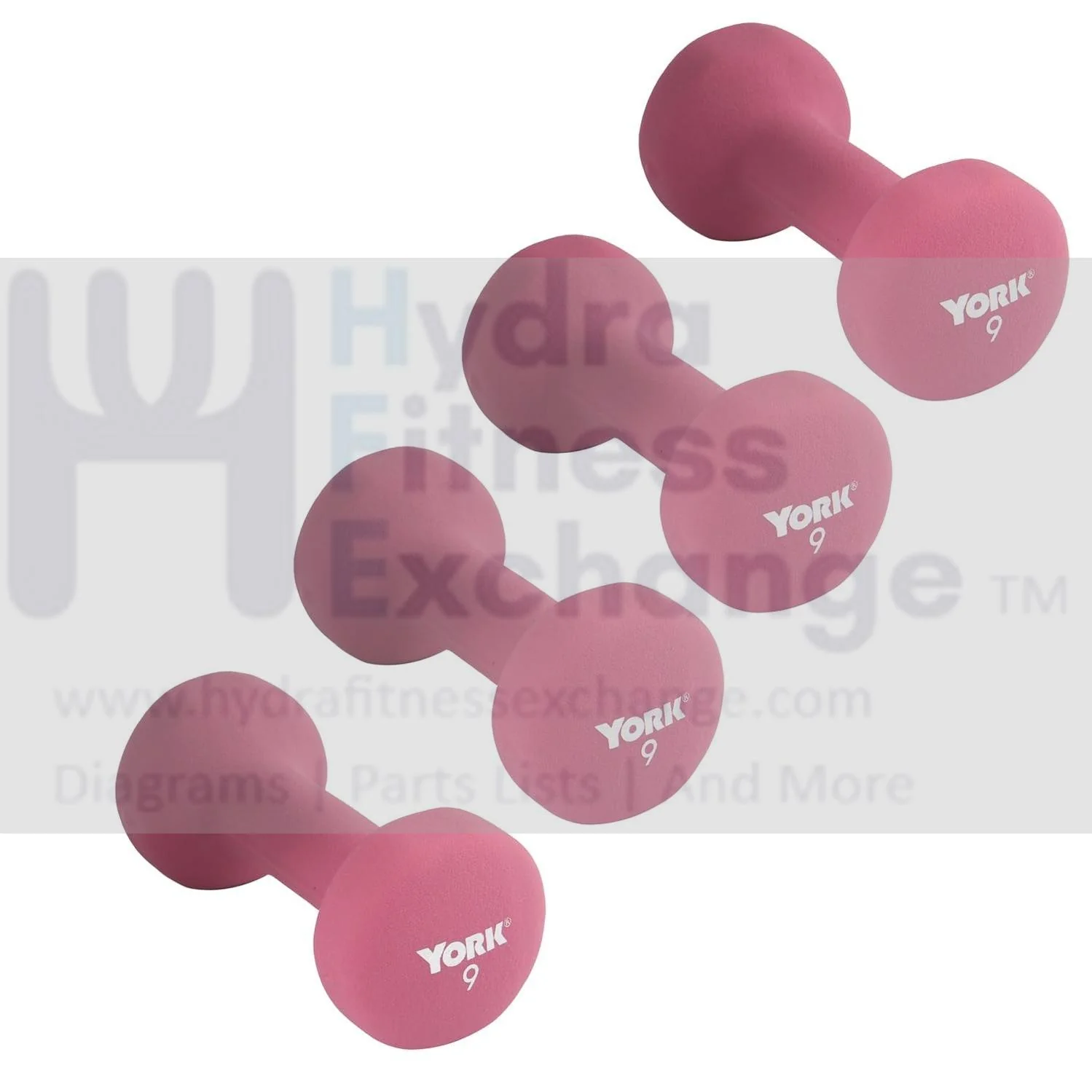 York Barbell Neoprene Coated Fitbell Dumbbell 9LB Pack 4 Dumbbell Set Women&Men - Image 2