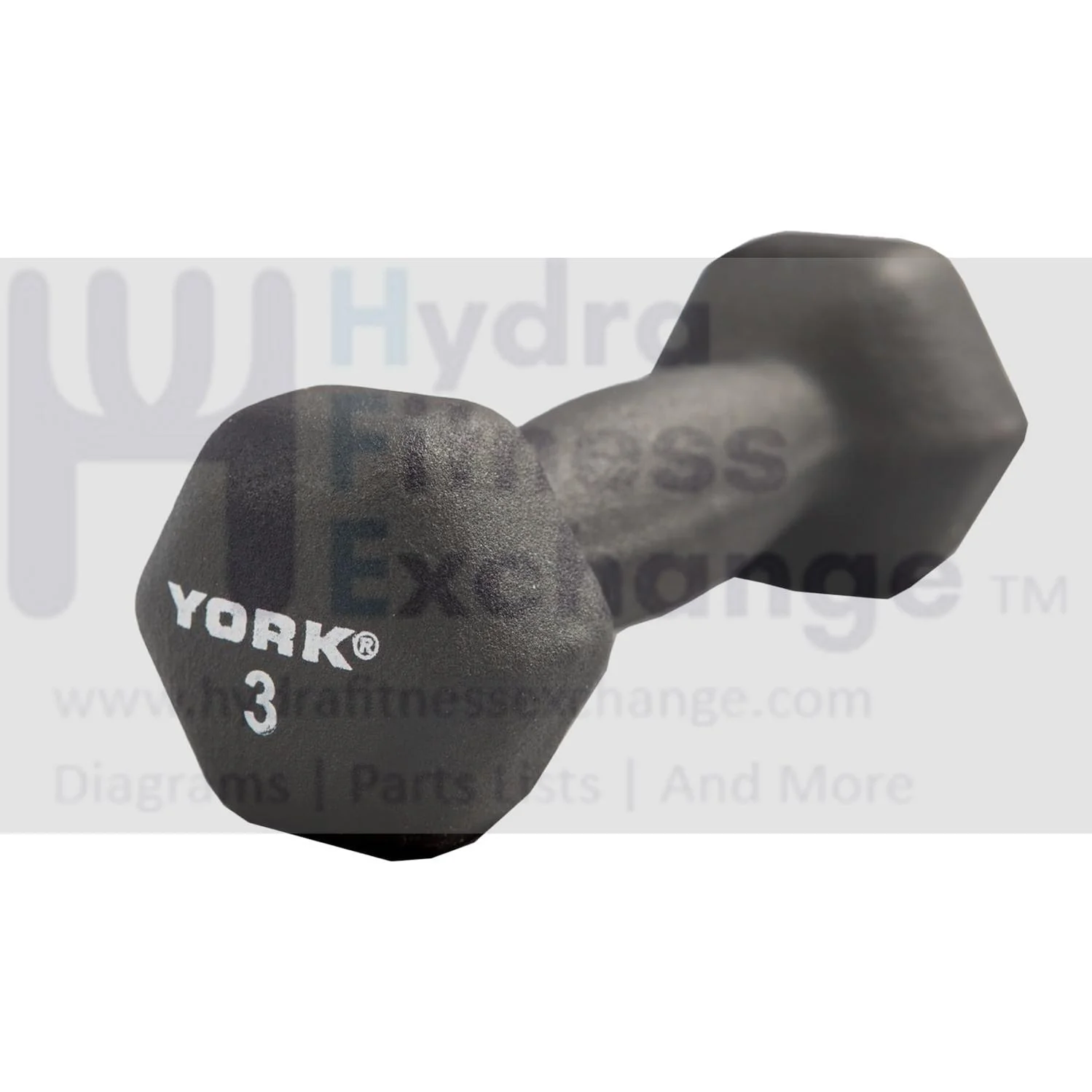 York Barbell Neoprene Hexagon Dumbbells with Cast Ergo Handle 3lb Pack 4