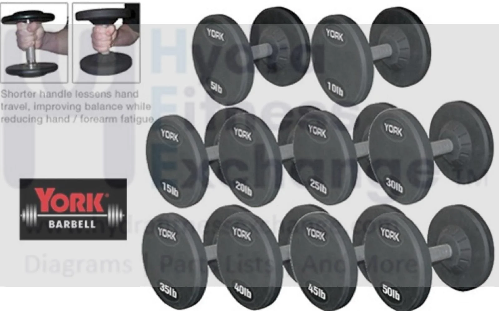 Dumbbell Set |York Barbell Pro Style Dumbbells 5-50 Lb Set – 30mm Knurled Chrome Handles - Image 2