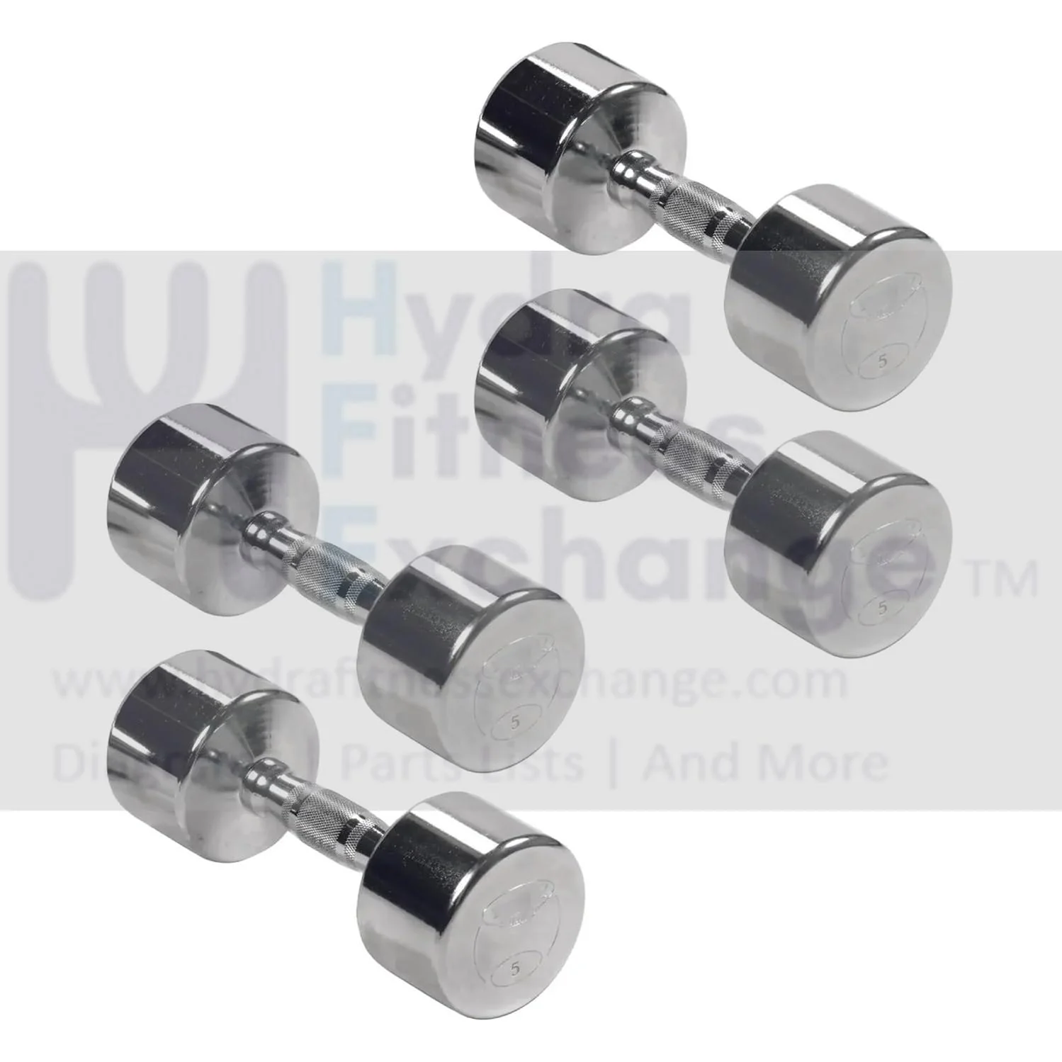 York Barbell Professional Chrome Dumbbell with Ergo Grip, Heavy-Duty Solid Steel Knurled Handles, Hand Weights for Exercise Muscle Toning Home Gym Workout and Fitness Training - 5lb Pak of 4