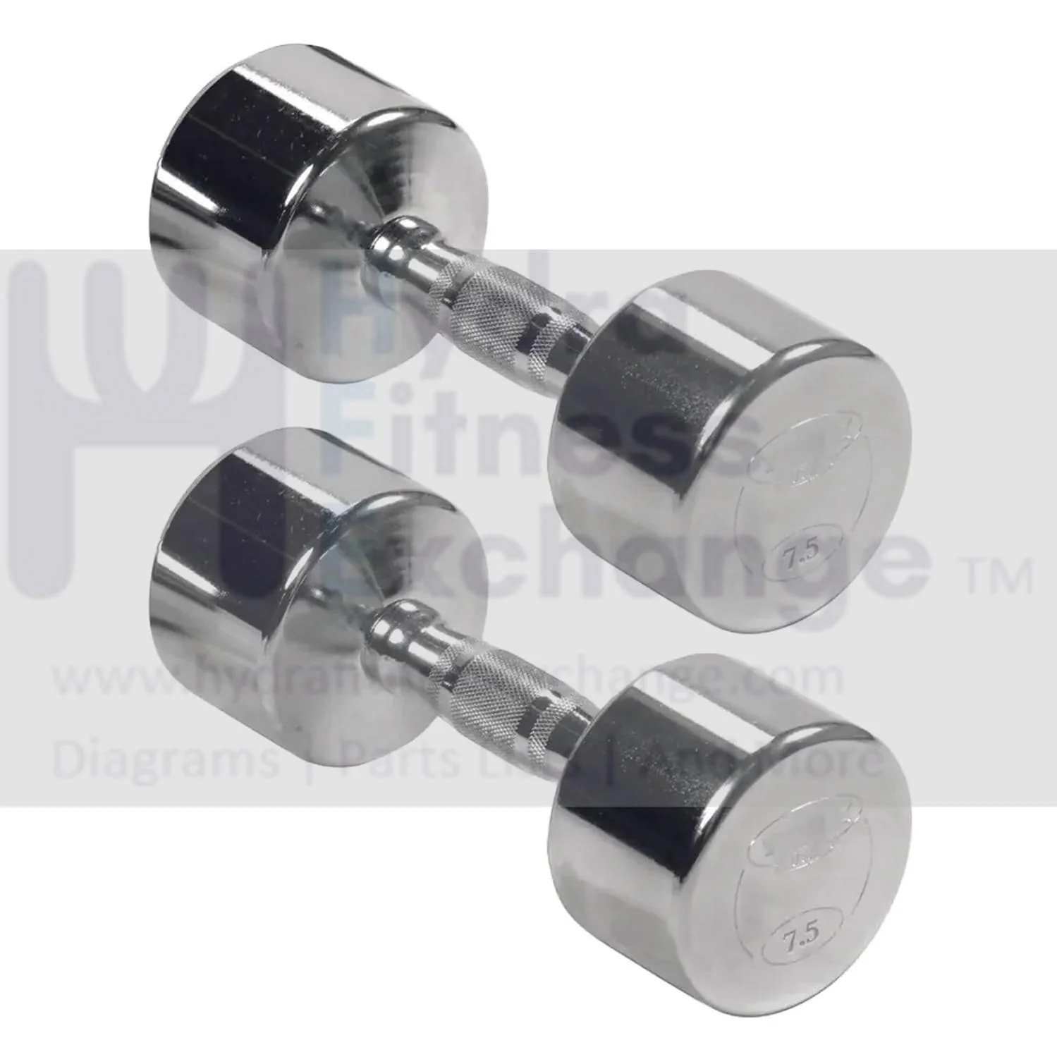 York Barbell Professional Chrome Dumbbell with Ergo Grip, Heavy-Duty Solid Steel Knurled Handles, Hand Weights for Exercise Muscle Toning Home Gym Workout and Fitness Training - 7.5lb Pak of 2