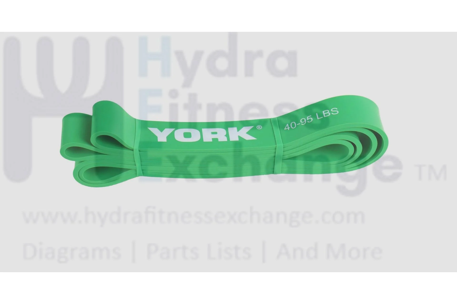 YORK Barbell Pull Up Resistance Bands 32mm - Green (40-95lbs) - Heavy Duty Long Elastic Bands for Workout, Fitness, Training, and Physical Therapy - Large Rubber Bands for Men Women