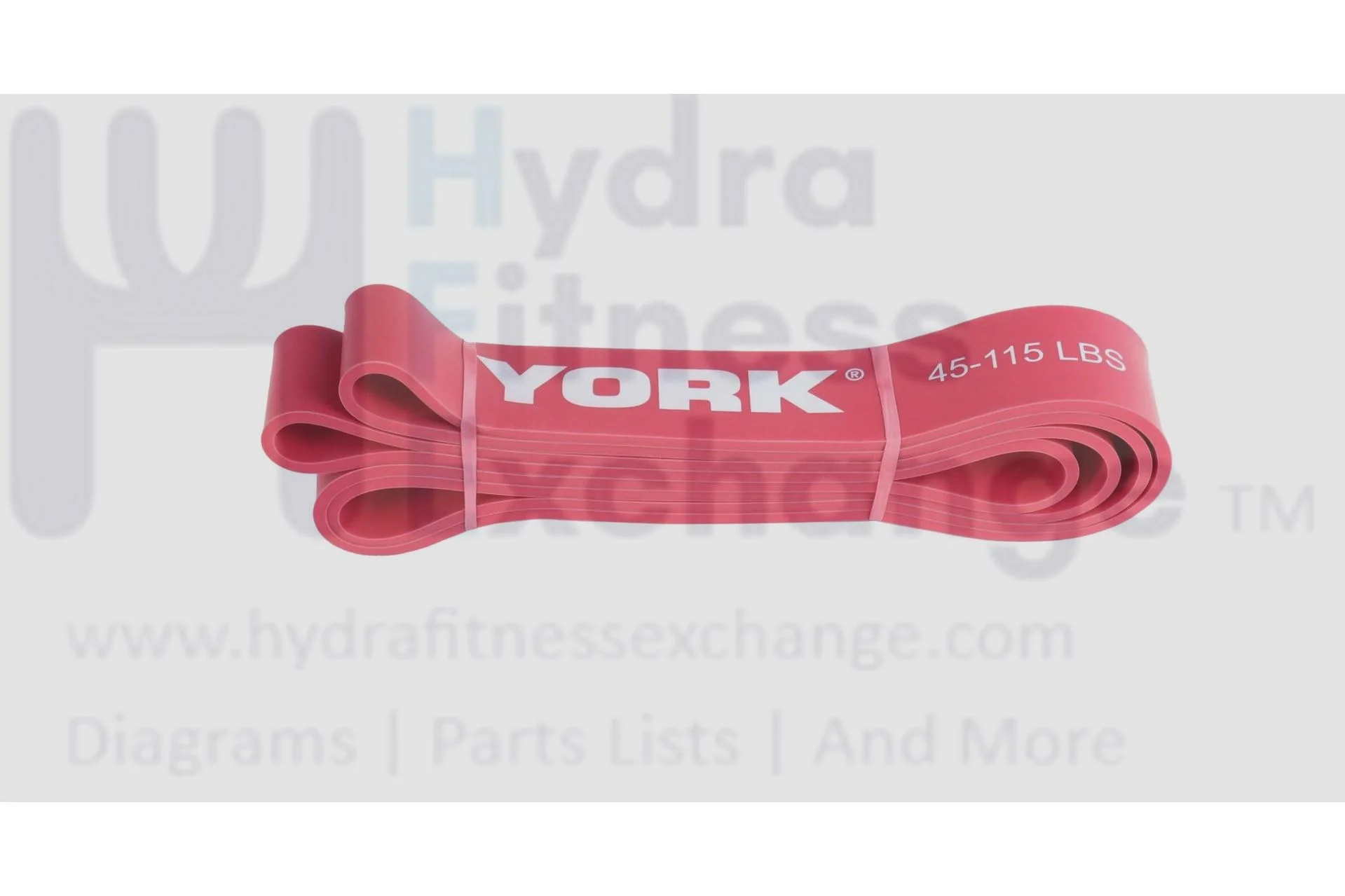 YORK Barbell Pull Up Resistance Bands 42mm - Red (45-115lbs) - Heavy Duty Long Elastic Bands for Workout, Fitness, Training, and Physical Therapy - Large Rubber Bands for Men Women