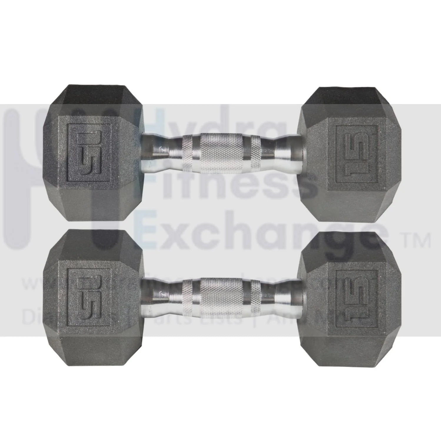 York Barbell PVC Hex Dumbbell with Chrome Ergonomic Handle – 15lB Pair