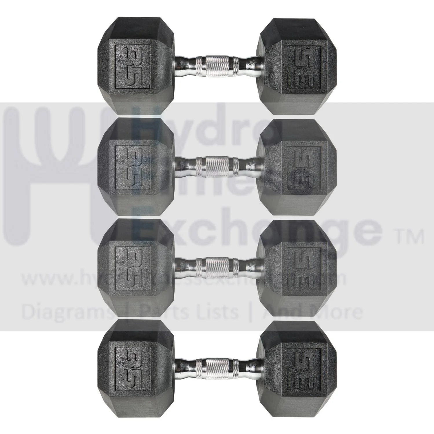 York Barbell PVC Hex Dumbbell with Chrome Ergonomic Handle – 35LB 2 Pair