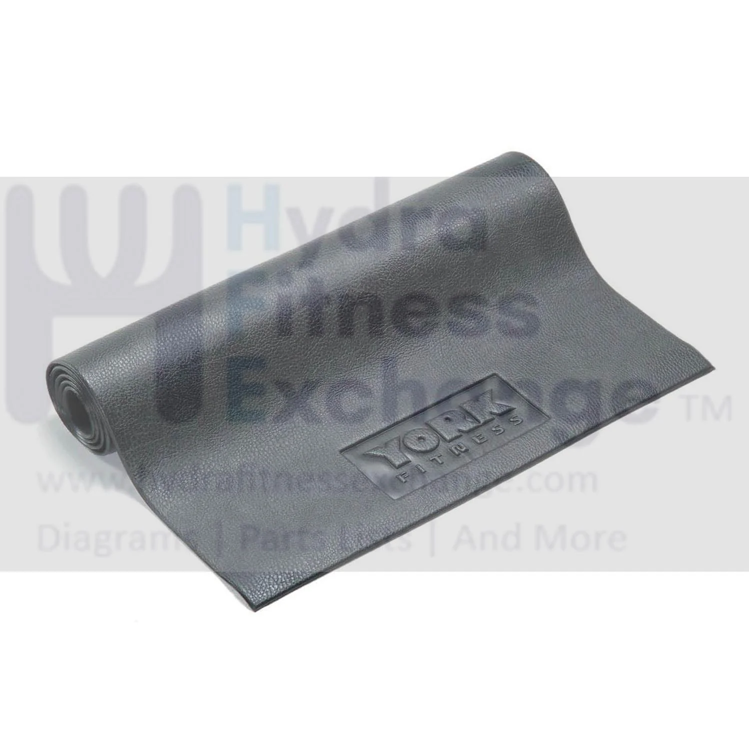 York Barbell Roll-Up Exercise Mat 2' x 6' x 3/8" | Thick Durable Cardio Mat with Nylon Handles | Non-Slip Stretching Mat for Plyometrics, Weights, Jump Rope | Shoe Friendly Design