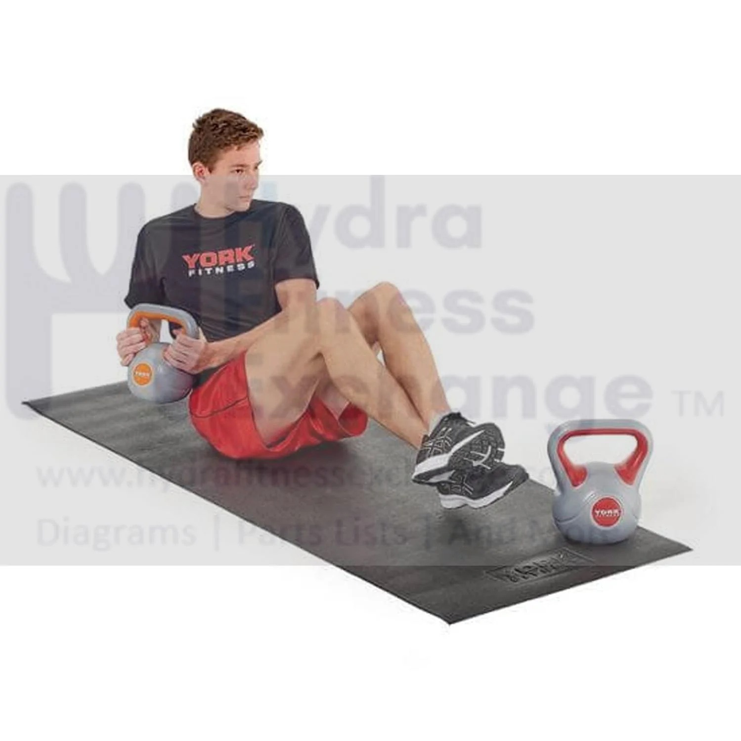 York Barbell Roll-Up Exercise Mat 2' x 6' x 3/8" | Thick Durable Cardio Mat with Nylon Handles | Non-Slip Stretching Mat for Plyometrics, Weights, Jump Rope | Shoe Friendly Design - Image 5