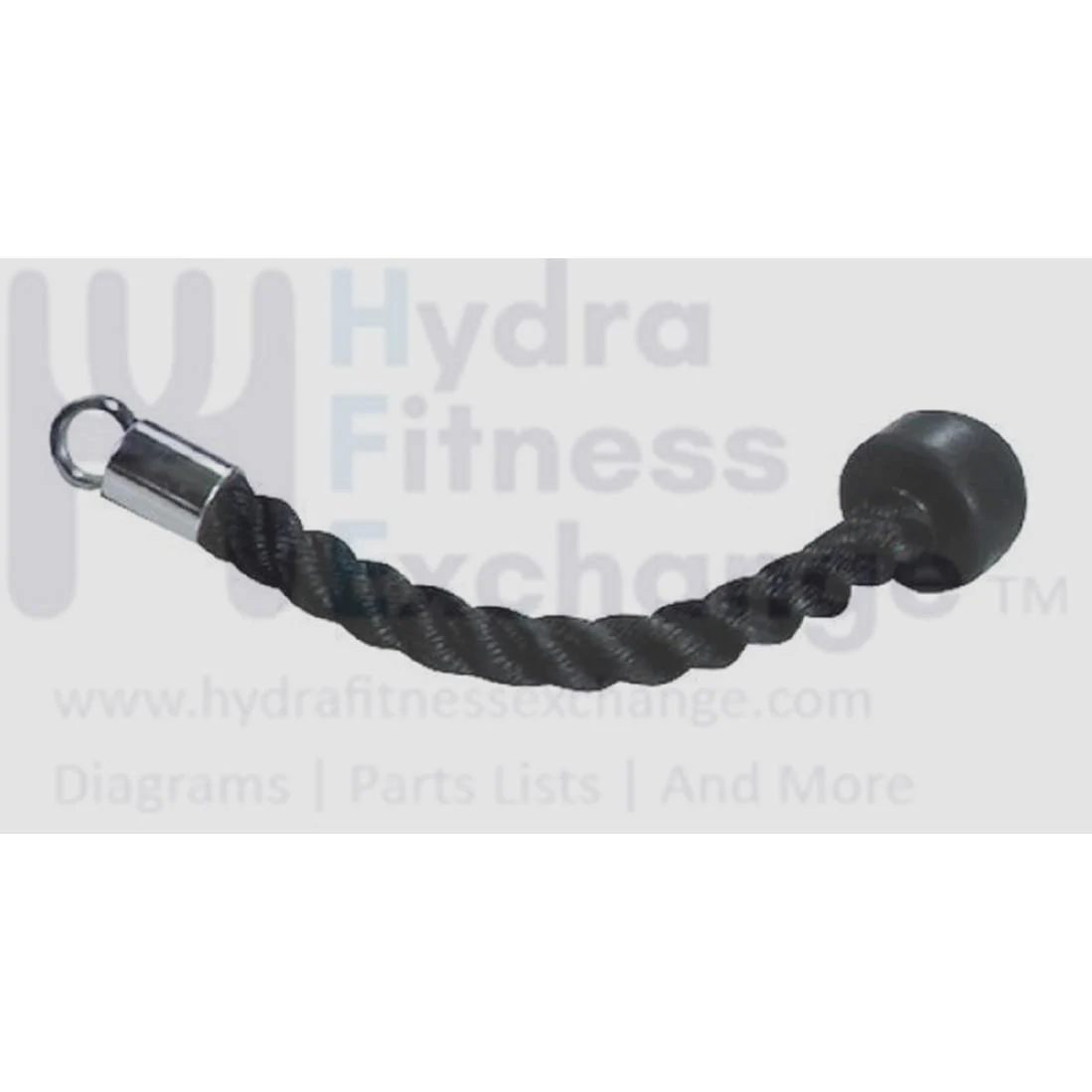 York Barbell Single Grip Triceps Hammer Rope – Nylon Braided with Chrome Plated Ring & Solid Rubber Ends – Heavy Duty Pulldown Attachment for Triceps, Biceps, Shoulders, Back – Home Gym & Multi-Use