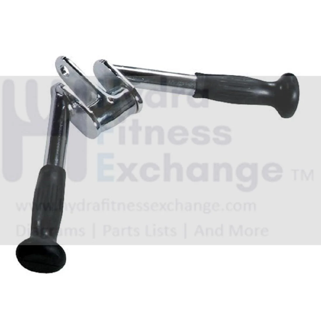York Barbell Triceps Full-Extension Chrome Revolving Bar with Rubber Ergo Grips - Cable Machines Attachments for Gym, Pull Down, Press Down, Non-Slip Rubber Handle - Universal Gym Accessory
