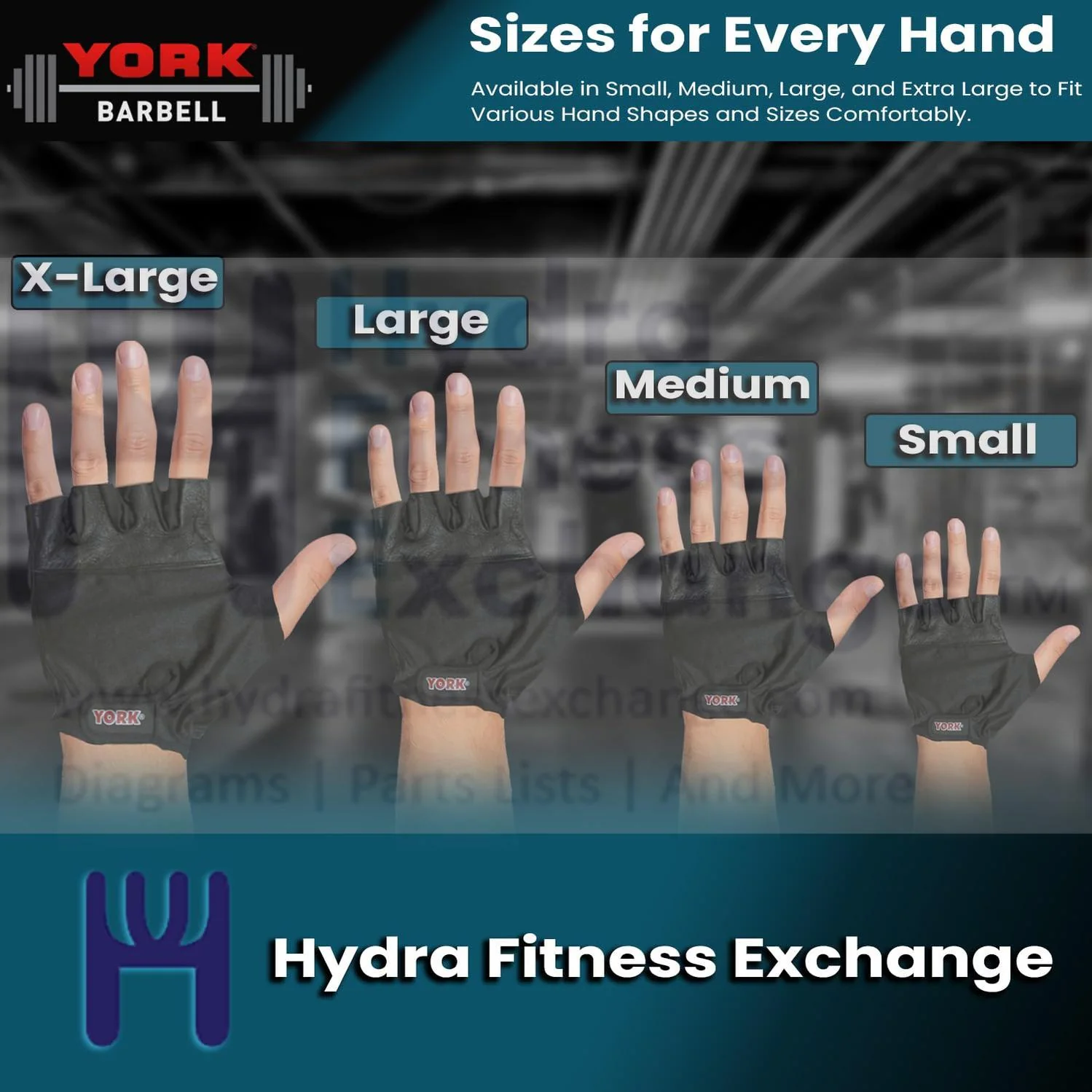 York Barbell Unisex Fitness Size Large Gloves Pair Set - Short Finger Sheepskin Leather & Lycra Black | Weightlifting, Training, Cycling, Pull-ups, Rowing & Climbing Gym Gloves for Men & Women - Image 5