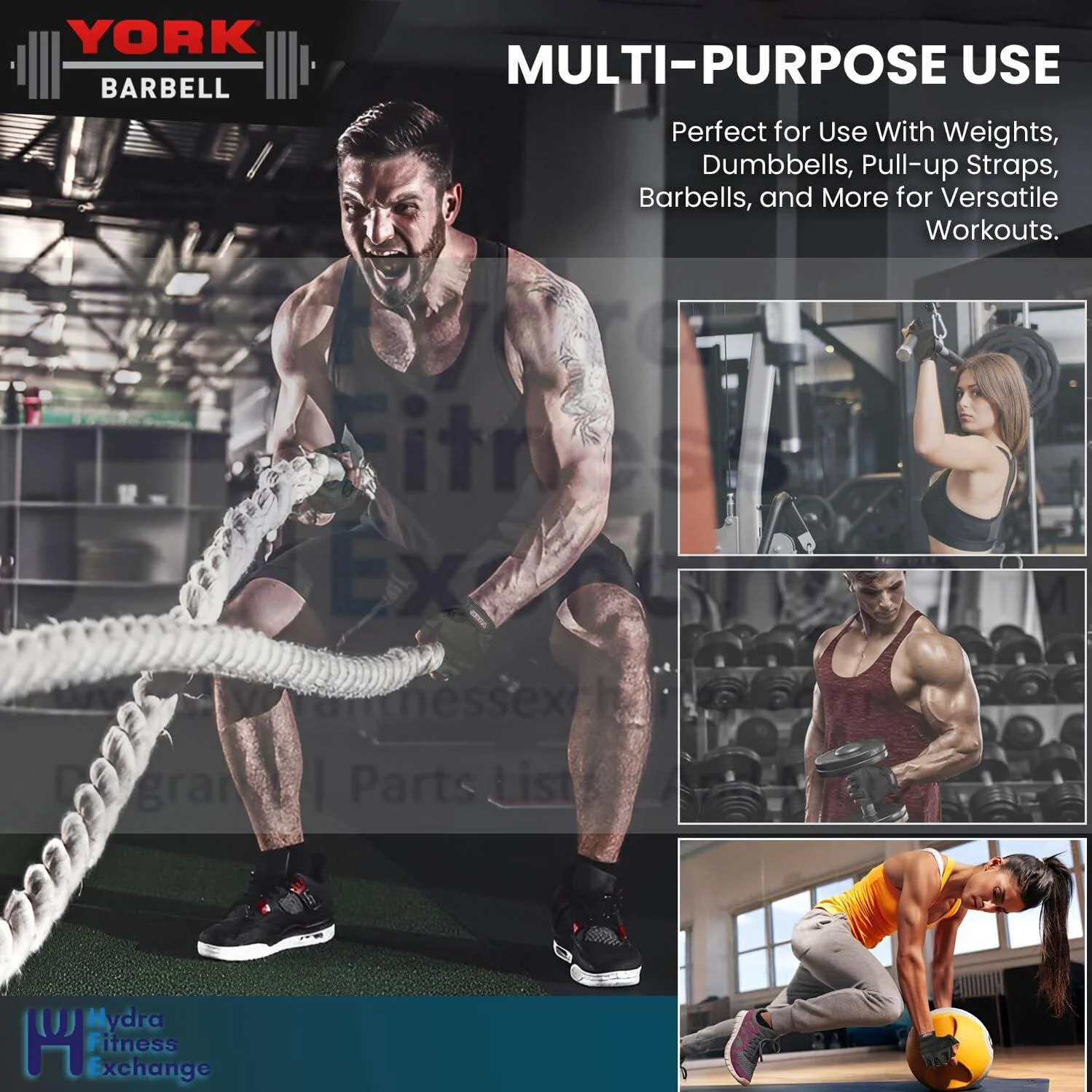 York Barbell Unisex Fitness Size Small Gloves Pair Set - Short Finger Sheepskin Leather & Lycra Black | Weightlifting, Training, Cycling, Pull-ups, Rowing & Climbing Gym Gloves for Men & Women - Image 3