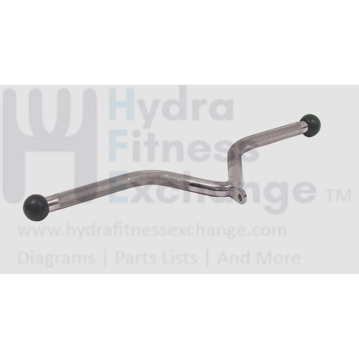 York Barbell V Shape Chrome Bar with Rubber Ends for Cable Machines | Tricep
