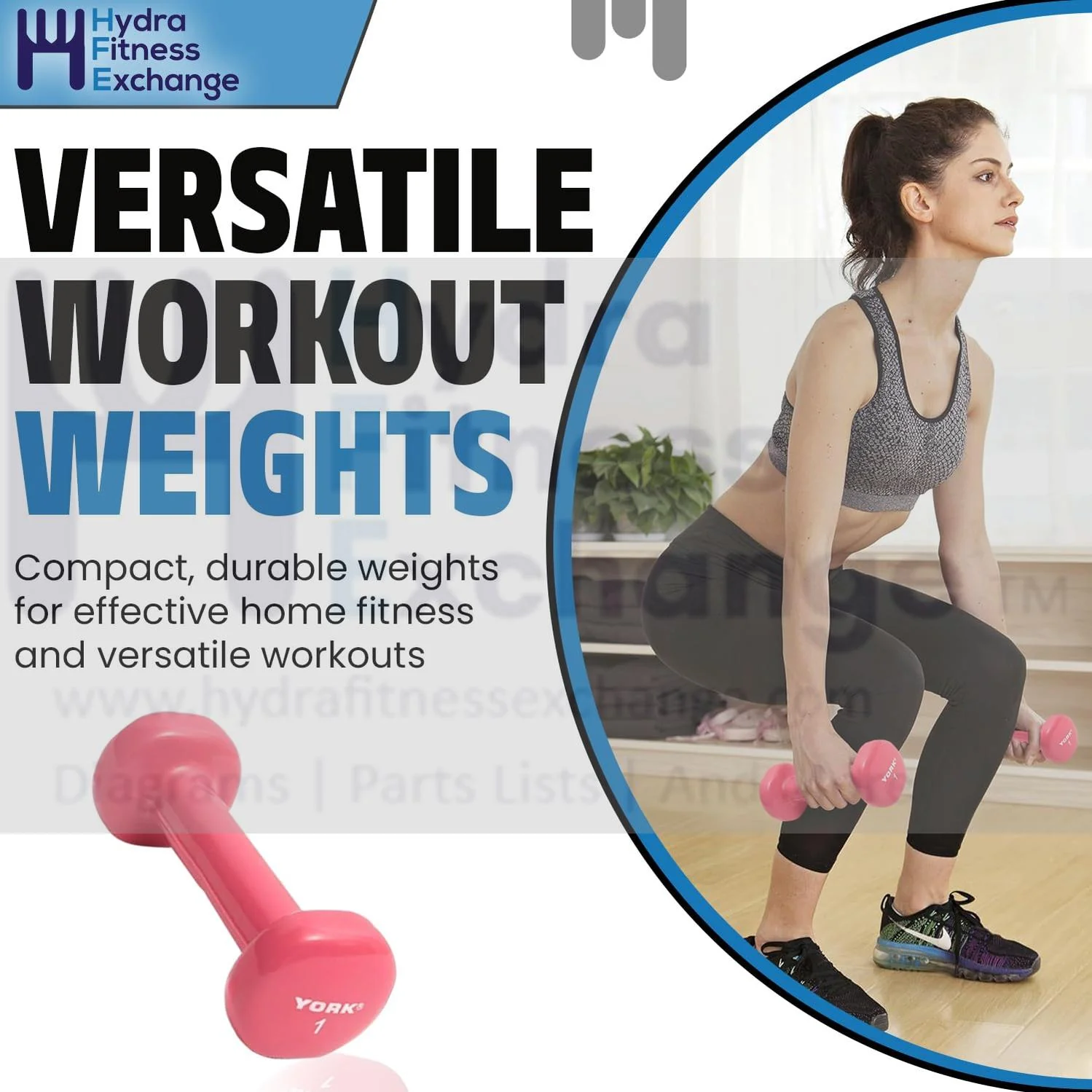 York Barbell Vinyl Coated Fitbell Dumbbell (1LB, Pack of 1) | Dumbbell Set for Women & Men Durable Anti-Roll, Anti-Slip, Pink | Ideal for Arm Rows, Squats, Chest Presses, Bicep Curls, Jogging & Yoga - Image 2