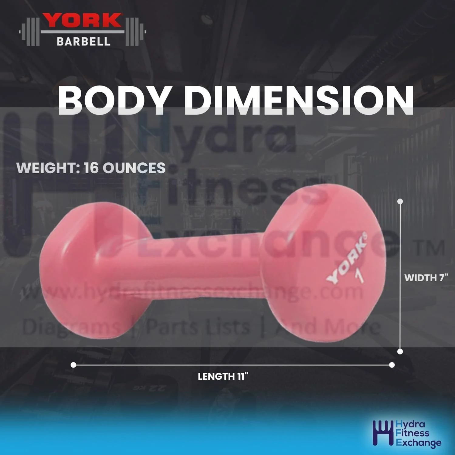York Barbell Vinyl Coated Fitbell Dumbbell (1LB, Pack of 2) | Dumbbell Set for Women & Men Durable Anti-Roll, Anti-Slip, Pink | Ideal for Arm Rows, Squats, Chest Presses, Bicep Curls, Jogging & Yoga - Image 5
