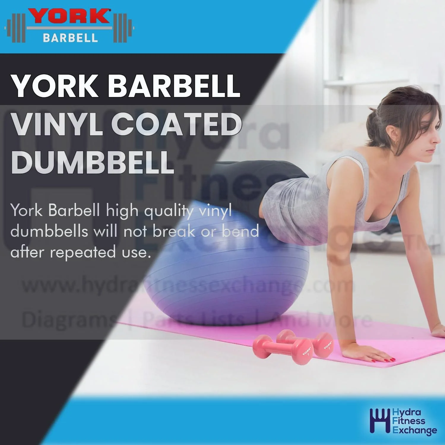York Barbell Vinyl Coated Fitbell Dumbbell (1LB, Pack of 2) | Dumbbell Set for Women & Men Durable Anti-Roll, Anti-Slip, Pink | Ideal for Arm Rows, Squats, Chest Presses, Bicep Curls, Jogging & Yoga - Image 8