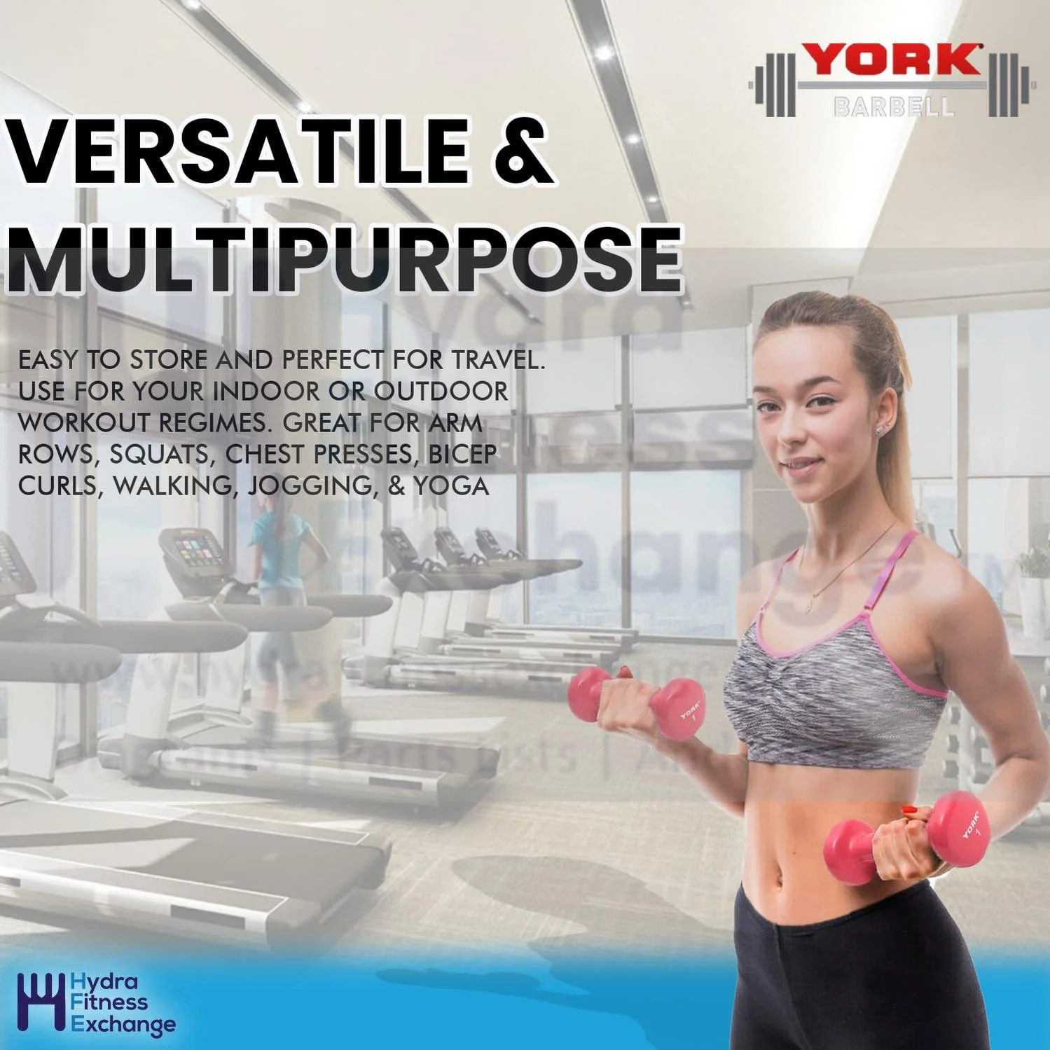 York Barbell Vinyl Coated Fitbell Dumbbell (1LB, Pack of 4) | Dumbbell Set for Women & Men Durable Anti-Roll, Anti-Slip, Pink | Ideal for Arm Rows, Squats, Chest Presses, Bicep Curls, Jogging & Yoga - Image 4