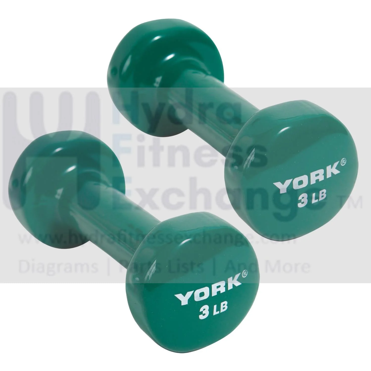 York Barbell Vinyl Coated Fitbell Dumbbell (3LB, Pack of 2) | Durable Anti-Roll Anti-Slip, Color Grape | Ideal for Arm Rows Squats Chest Presses Bicep Curls Walking Jogging & Yoga