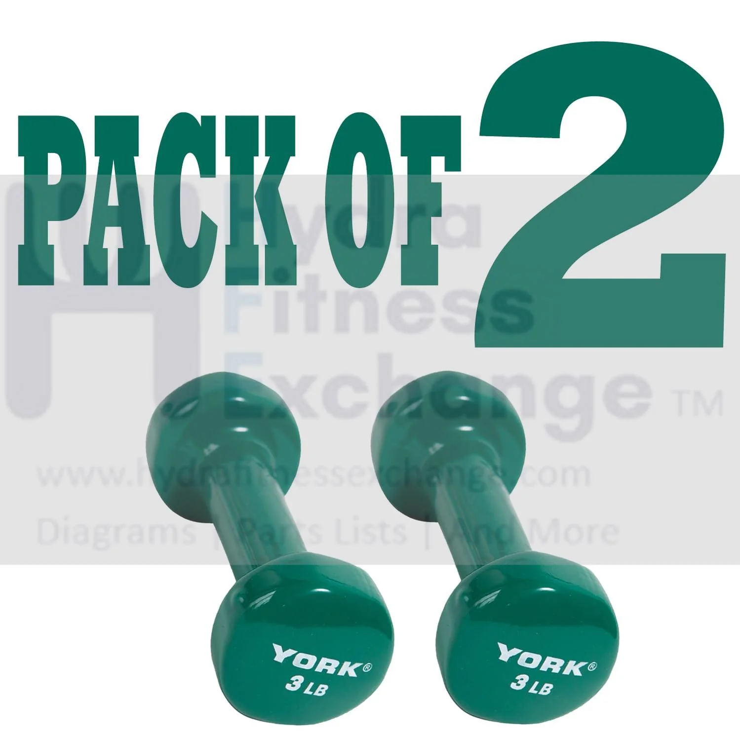 York Barbell Vinyl Coated Fitbell Dumbbell (3LB, Pack of 2) | Durable Anti-Roll Anti-Slip, Color Grape | Ideal for Arm Rows Squats Chest Presses Bicep Curls Walking Jogging & Yoga - Image 2