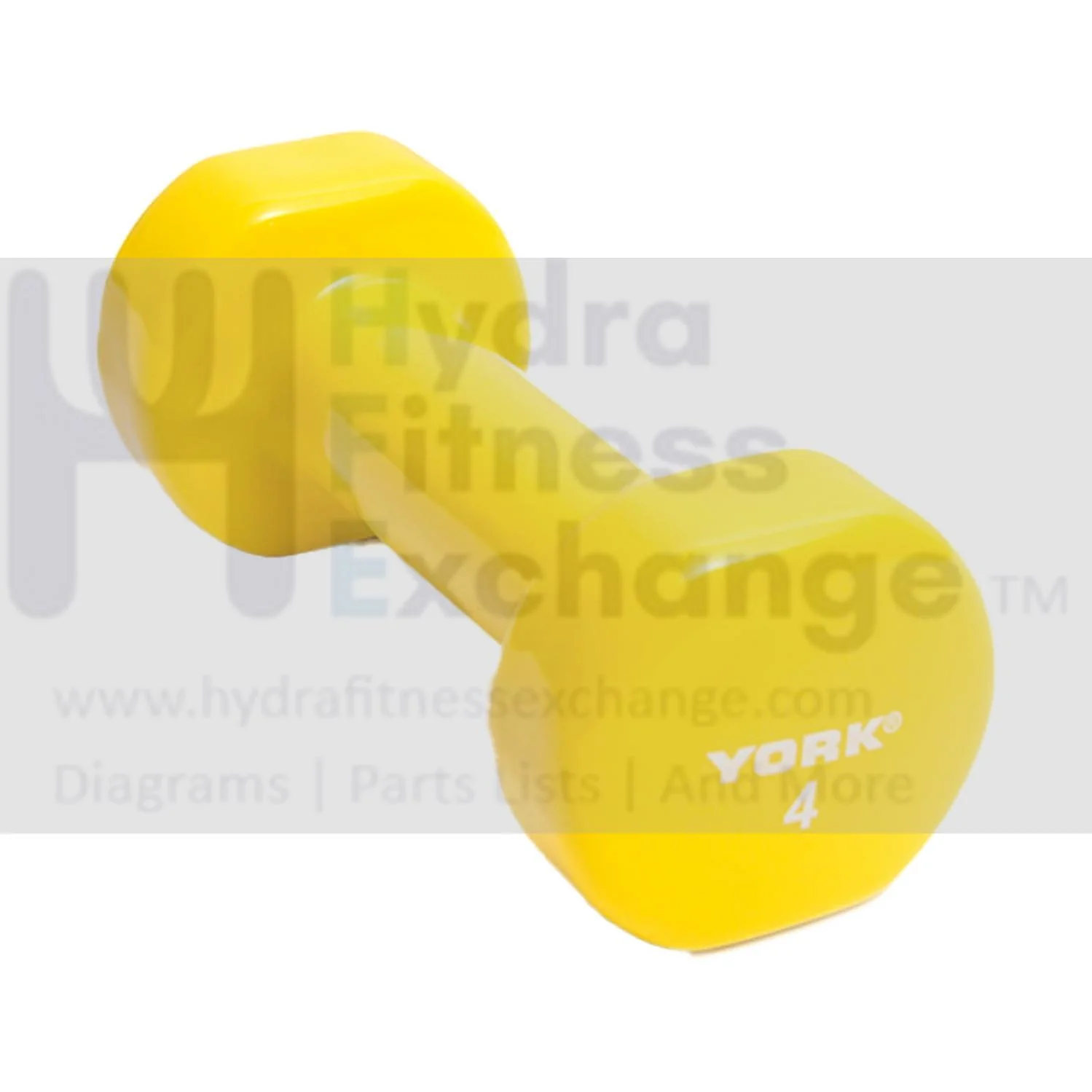 York Barbell Vinyl Coated Fitbell Dumbbell (4LB, Pack of 1) | Durable Anti-Roll Anti-Slip, Color Yellow | Ideal for Arm Rows Squats Chest Presses Bicep Curls Walking Jogging & Yoga