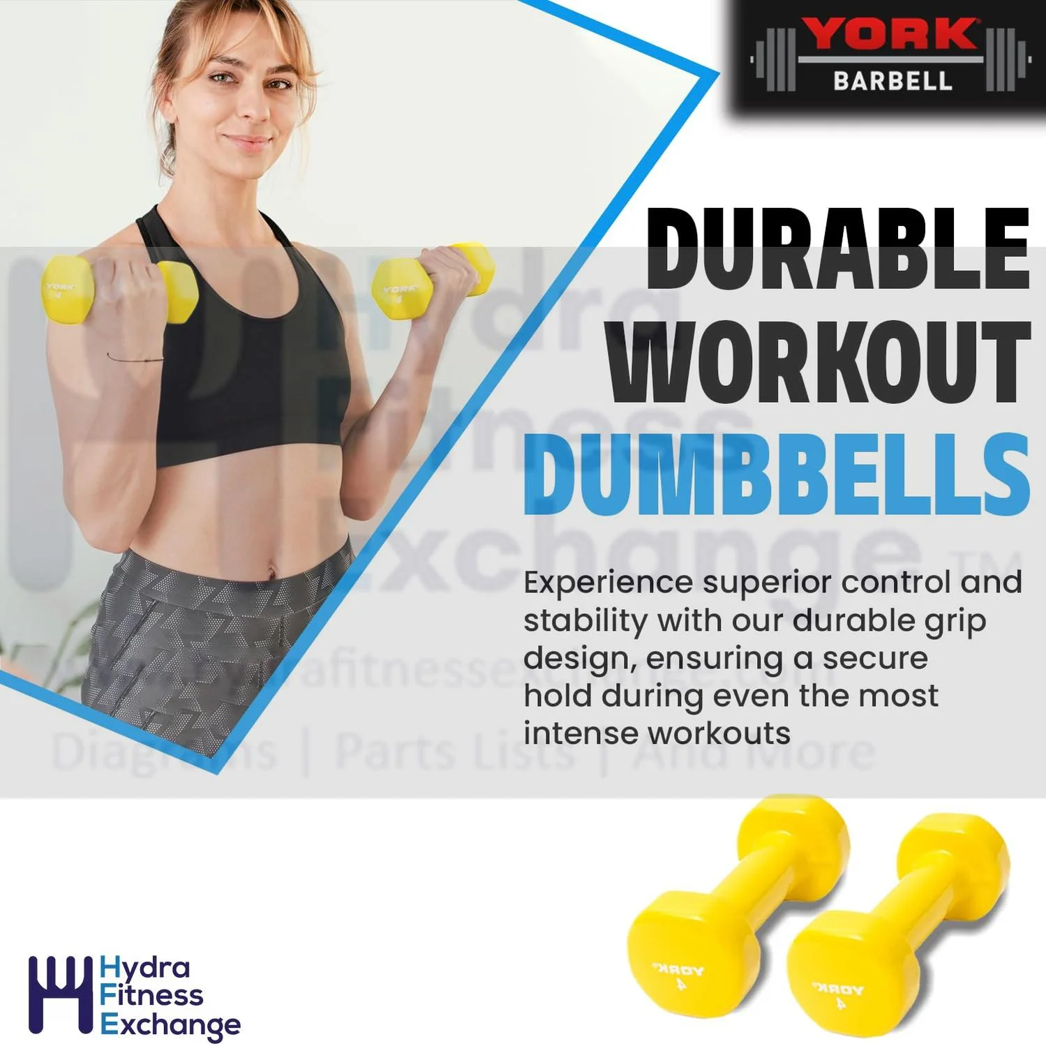 York Barbell Vinyl Coated Fitbell Dumbbell (4LB, Pack of 1) | Durable Anti-Roll Anti-Slip, Color Yellow | Ideal for Arm Rows Squats Chest Presses Bicep Curls Walking Jogging & Yoga - Image 7