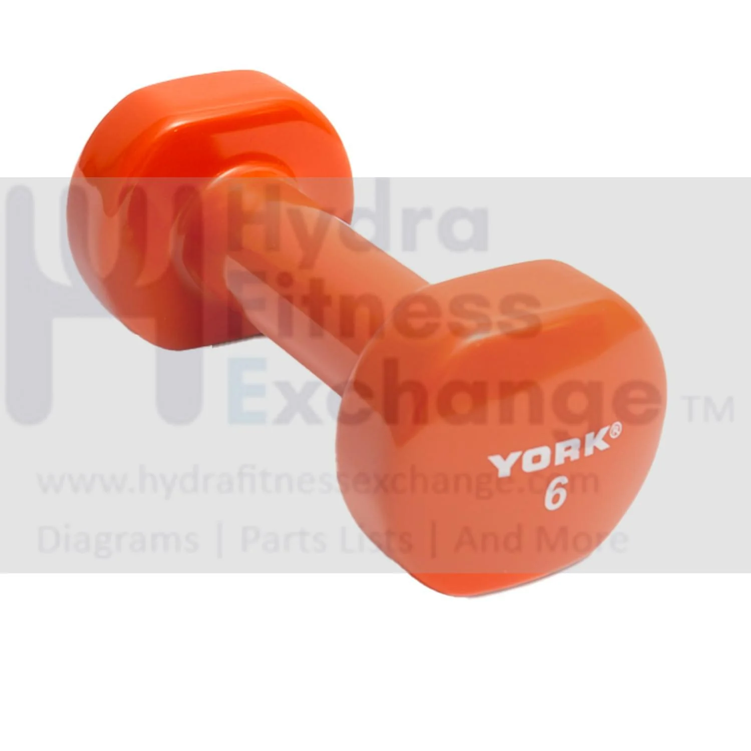 York Barbell Vinyl Coated Fitbell Dumbbell (6LB, Pack of 1) | Durable Anti-Roll Anti-Slip, Color Orange | Ideal for Arm Rows Squats Chest Presses Bicep Curls Walking Jogging & Yoga