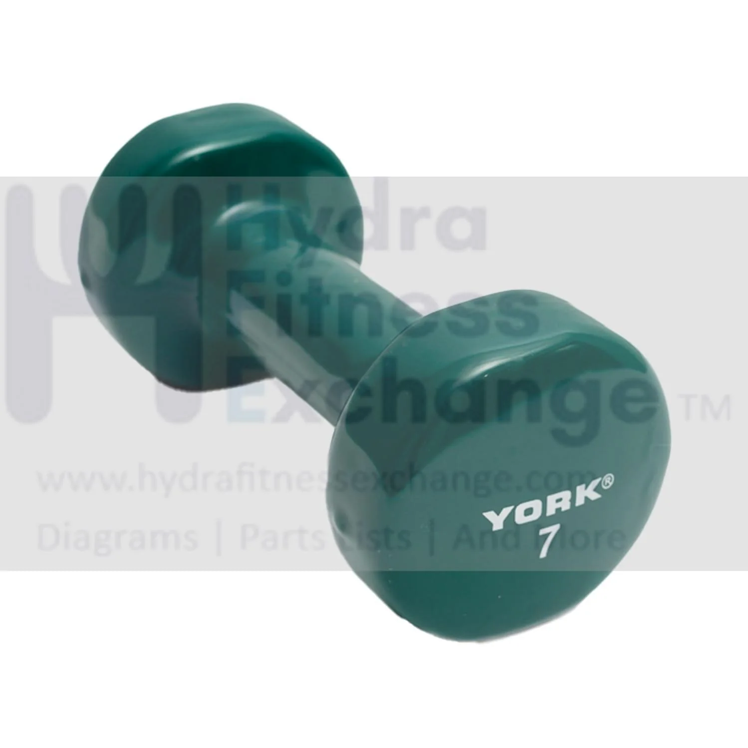 York Barbell Vinyl Coated Fitbell Dumbbell (7LB, Pack of 1) | Durable Anti-Roll Anti-Slip, Color Dark Green | Ideal for Arm Rows Squats Chest Presses Bicep Curls Walking Jogging & Yoga