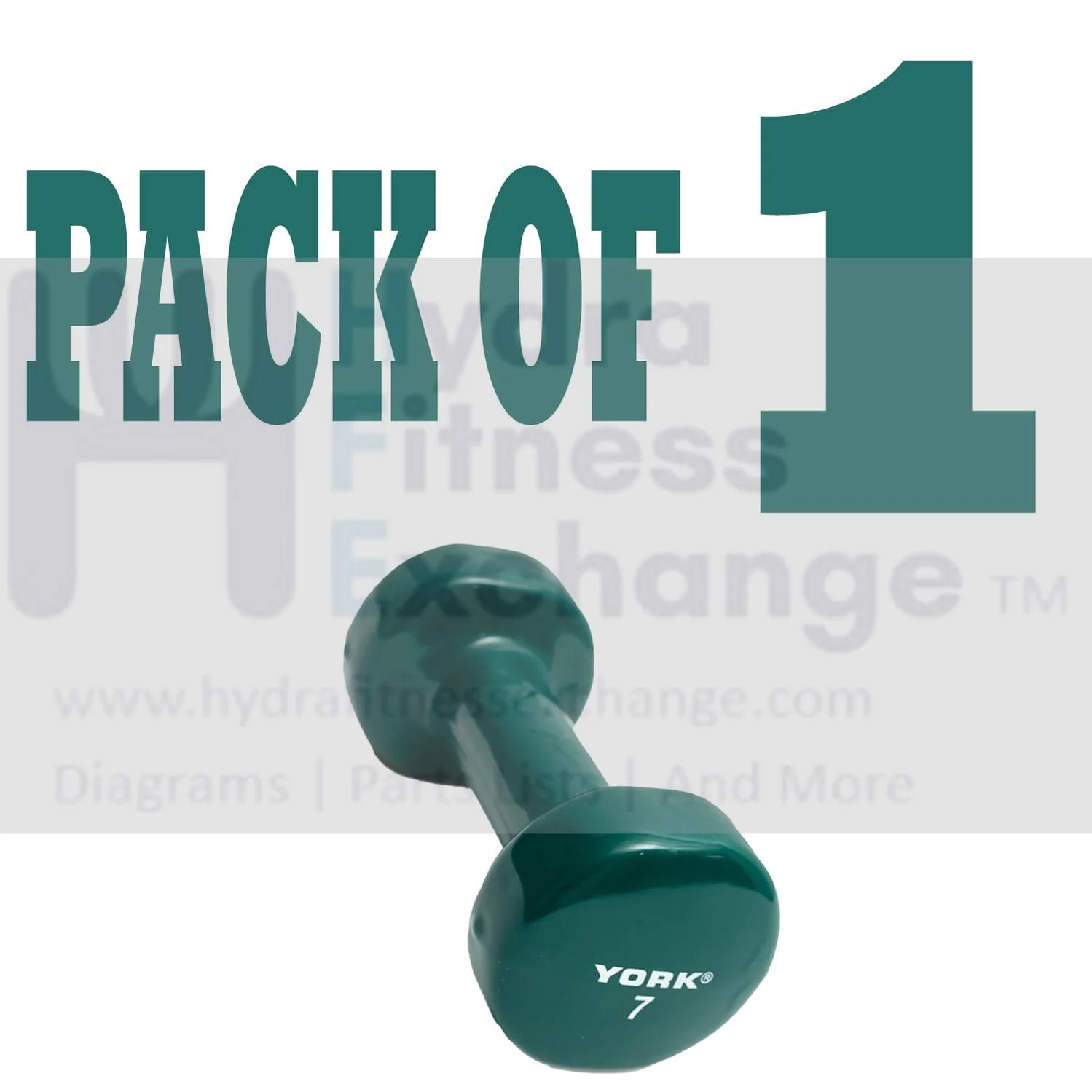 York Barbell Vinyl Coated Fitbell Dumbbell (7LB, Pack of 1) | Durable Anti-Roll Anti-Slip, Color Dark Green | Ideal for Arm Rows Squats Chest Presses Bicep Curls Walking Jogging & Yoga - Image 2