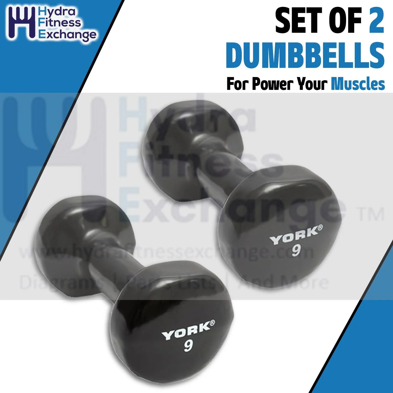 York Barbell Vinyl Coated Fitbell Dumbbell (9LB, Pack of 4) | Durable Anti-Roll Anti-Slip, Color Black | Ideal for Arm Rows Squats Chest Presses Bicep Curls Walking Jogging & Yoga - Image 6