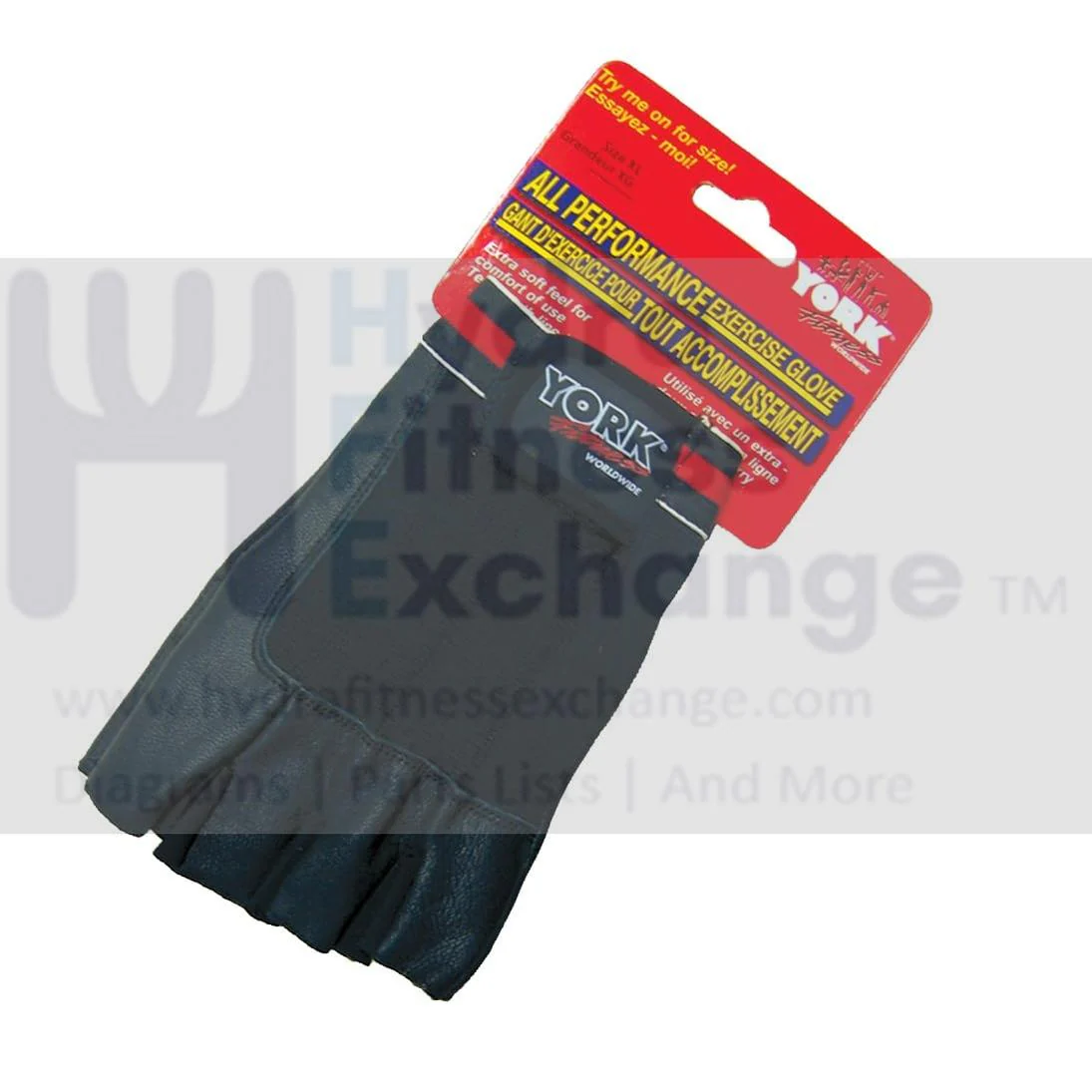 York Barbell Weight Lifting Gloves – Goatskin Leather, Anti-Slip Grip, Padded Palm, Wrist Support Strap – Stretch Nylon Back – Gym Workout Gloves for Men & Women – Available in Large Size